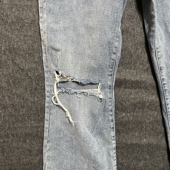 Forever 21 Torn Knee Denim Jeans Women's Size 24, Split Ankles, Distressed - Picture 4 of 5